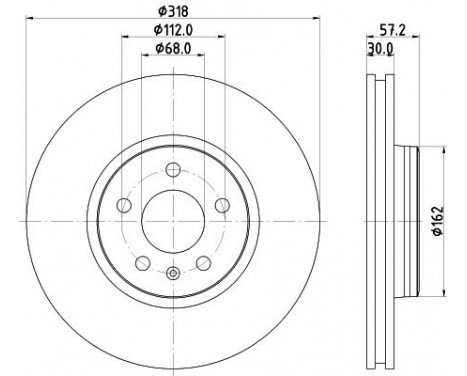 Bromsskiva PRO High Carbon 8DD 355 125-181 Hella