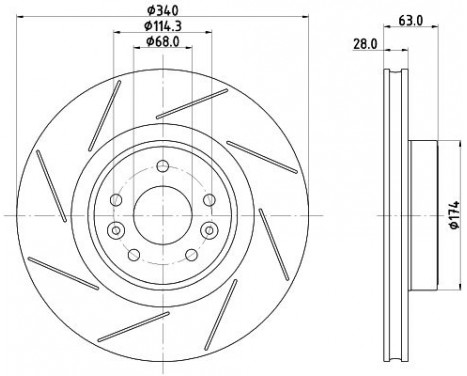 Bromsskiva PRO High Carbon 8DD 355 125-211 Hella