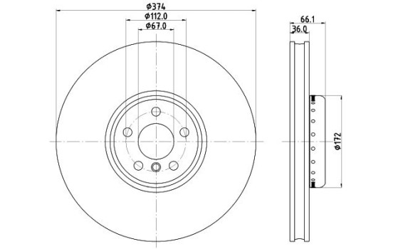 Bromsskiva PRO High Carbon 8DD 355 126-471 Hella