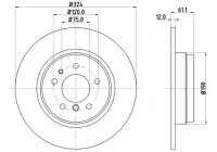 Bromsskiva PRO High Carbon 8DD 355 127-111 Hella