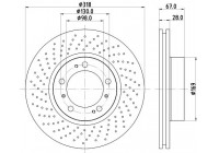 Bromsskiva PRO High Carbon 8DD 355 127-501 Hella
