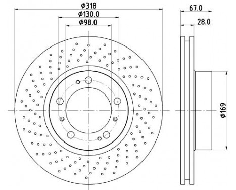 Bromsskiva PRO High Carbon 8DD 355 127-501 Hella