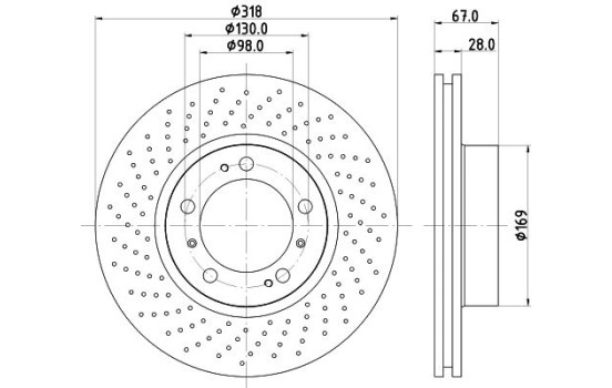 Bromsskiva PRO High Carbon 8DD 355 127-501 Hella