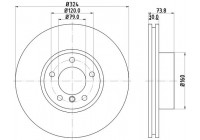 Bromsskiva PRO High Carbon 8DD 355 127-621 Hella