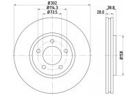 Bromsskiva PRO High Carbon 8DD 355 127-671 Hella