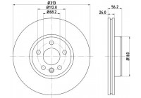 Bromsskiva PRO High Carbon 8DD 355 127-711 Hella