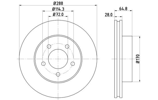Bromsskiva PRO High Carbon 8DD 355 127-901 Hella