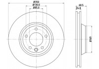 Bromsskiva PRO High Carbon 8DD 355 128-061 Hella
