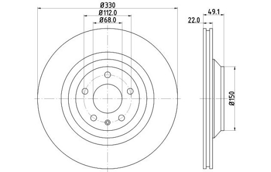 Bromsskiva PRO High Carbon 8DD 355 128-321 Hella