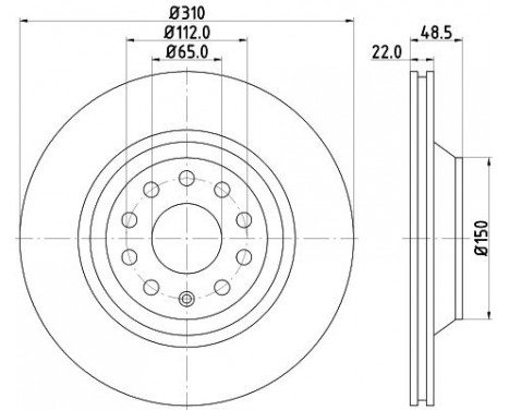 Bromsskiva PRO High Carbon 8DD 355 128-451 Hella