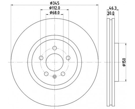 Bromsskiva PRO High Carbon 8DD 355 128-501 Hella