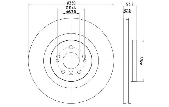 Bromsskiva PRO High Carbon 8DD 355 128-591 Hella