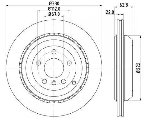 Bromsskiva PRO High Carbon 8DD 355 128-611 Hella