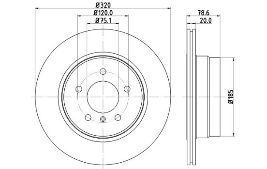 Bromsskiva PRO High Carbon 8DD 355 128-761 Hella