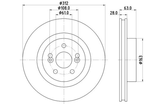 Bromsskiva PRO High Carbon 8DD 355 128-861 Hella