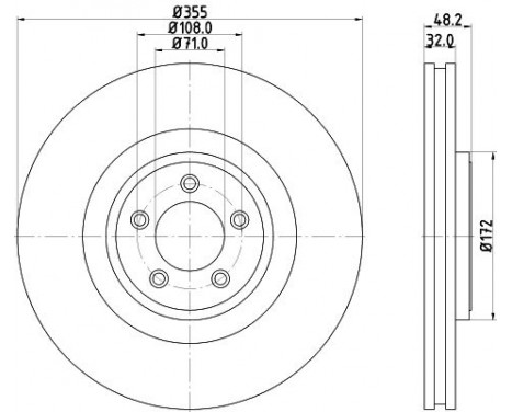 Bromsskiva PRO High Carbon 8DD 355 129-071 Hella