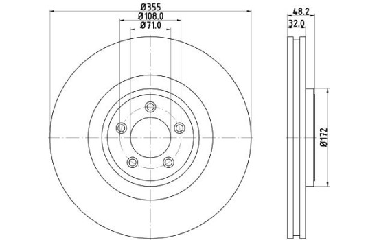 Bromsskiva PRO High Carbon 8DD 355 129-071 Hella