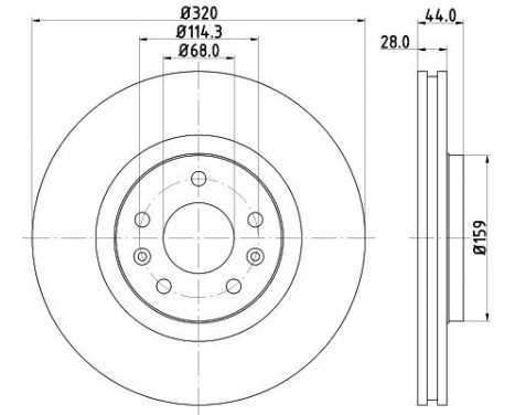 Bromsskiva PRO High Carbon 8DD 355 129-111 Hella