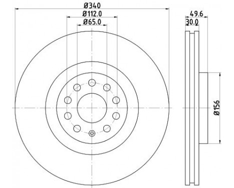 Bromsskiva PRO High Carbon 8DD 355 129-241 Hella
