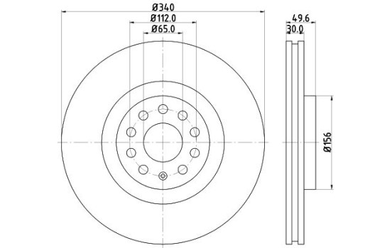 Bromsskiva PRO High Carbon 8DD 355 129-241 Hella
