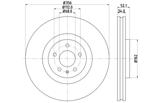 Bromsskiva PRO High Carbon 8DD 355 129-371 Hella