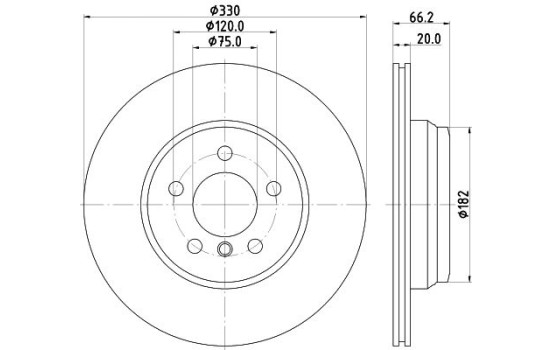Bromsskiva PRO High Carbon 8DD 355 129-641 Hella