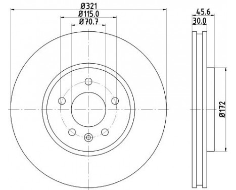 Bromsskiva PRO High Carbon 8DD 355 129-691 Hella