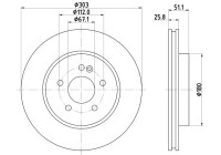 Bromsskiva PRO High Carbon 8DD 355 129-751 Hella
