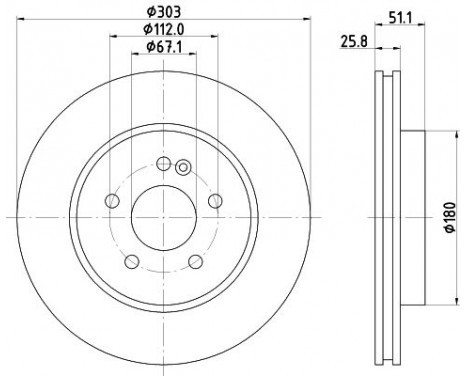 Bromsskiva PRO High Carbon 8DD 355 129-751 Hella