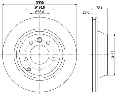 Bromsskiva PRO High Carbon 8DD 355 129-761 Hella