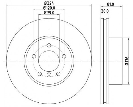 Bromsskiva PRO High Carbon 8DD 355 129-771 Hella