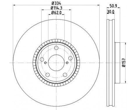 Bromsskiva PRO High Carbon 8DD 355 129-831 Hella Pagid GmbH