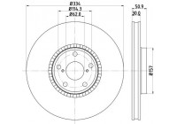 Bromsskiva PRO High Carbon 8DD 355 129-831 Hella