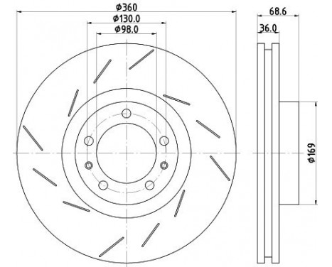 Bromsskiva PRO High Carbon 8DD 355 133-631 Hella