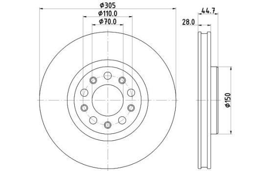 Bromsskiva PRO High Carbon 8DD 355 133-701 Hella