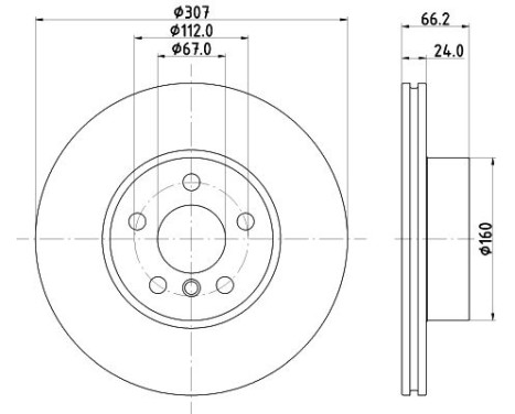 Bromsskiva PRO High Carbon 8DD 355 133-801 Hella
