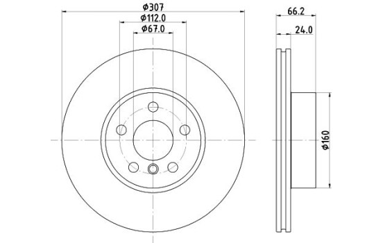 Bromsskiva PRO High Carbon 8DD 355 133-801 Hella