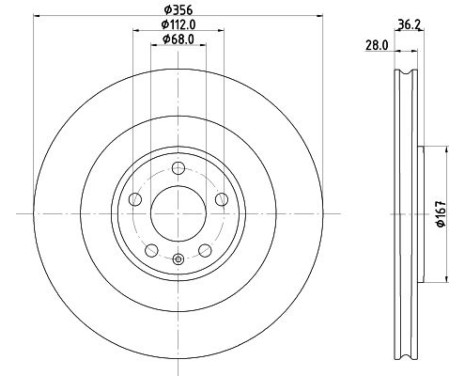 Bromsskiva PRO High Carbon 8DD 355 134-851 Hella