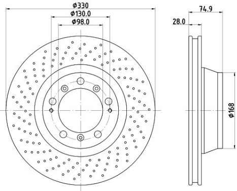 Bromsskiva PRO High Carbon 8DD 355 135-051 Hella