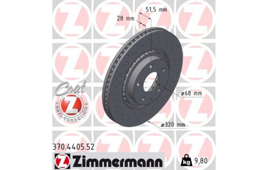 Bromsskiva SPORT BRAKE DISC COAT Z 370.4405.52 Zimmermann