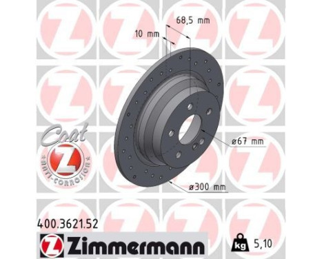 Bromsskiva SPORT BRAKE DISC COAT Z 400.3621.52 Zimmermann