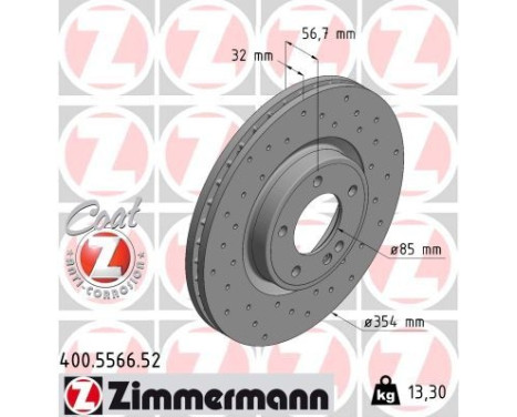 Bromsskiva SPORT BRAKE DISC COAT Z 400.5566.52 Zimmermann