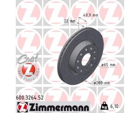 Bromsskiva SPORT BRAKE DISC COAT Z 600.3264.52 Zimmermann