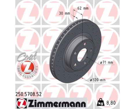 Bromsskiva SPORT BRAKE DISC Z 250.5708.52 Zimmermann