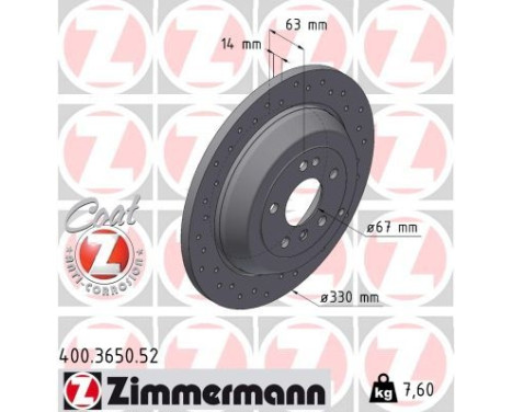 Bromsskiva SPORT BRAKE DISC Z 400.3650.52 Zimmermann