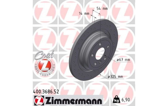 Bromsskiva SPORT BRAKE DISC Z 400.3686.52 Zimmermann