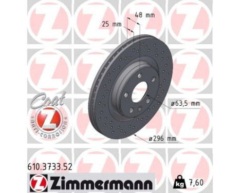 Bromsskiva SPORT BRAKE DISC Z 610.3733.52 Zimmermann