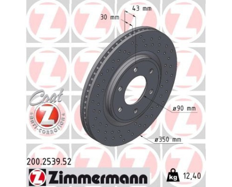Bromsskiva SPORT BROMSSKIVA Z 200.2539.52 Zimmermann
