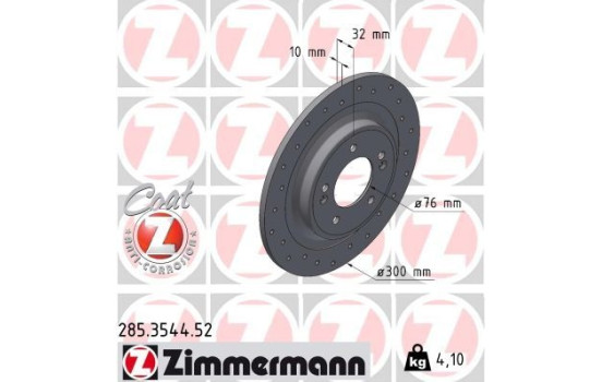 Bromsskiva SPORT BROMSSKIVA Z 285.3544.52 Zimmermann