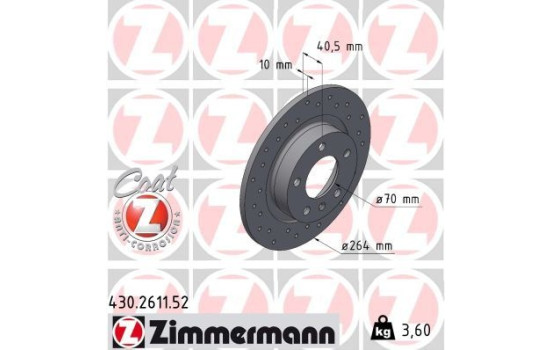Bromsskiva SPORT BROMSSKIVA Z 430.2611.52 Zimmermann